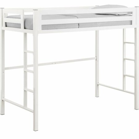 WALKER EDISON FURNITURE Twin Metal Loft Bed in White Powder Coated Steel BTSQTOLWH